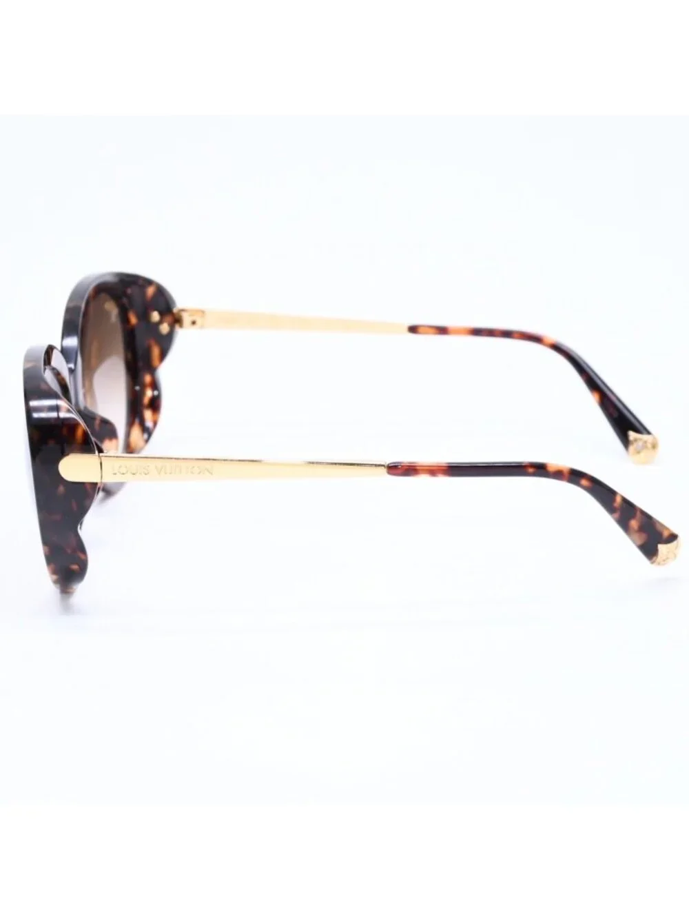 Louis Vuitton LV Blue Bell Sunglasses Eyewear Tortoiseshell Color Gold